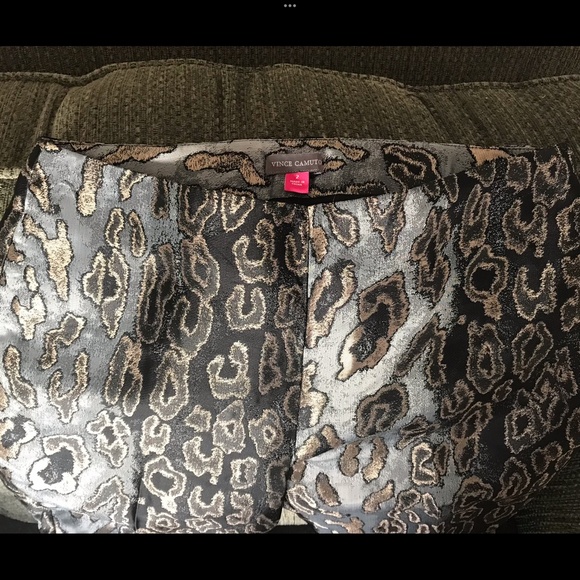 VINCE CAMUTO Sophisticated Women’s Metallic Jacquard Leopard Trouser EUC… - Picture 9 of 11
